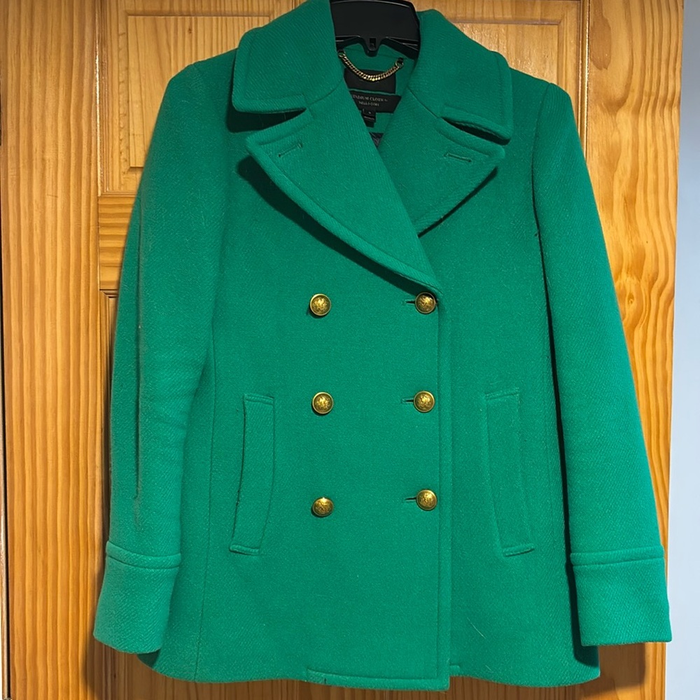 Teal/blue/ green Jcrew peacoat! Very lightly worn. Well made!